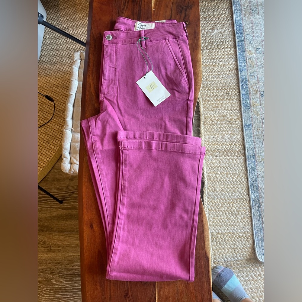 COSMIC BLUE LOVE Boot Cut Flare High Rise Pink Pants